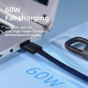 Tech-Protect Ultraboost DNA καλώδιο μπρελόκ USB-C / USB-C PD 60W / 3A, 17 cm, γκρι σιδήρου