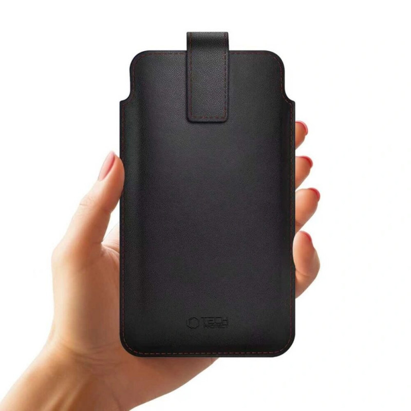 Tech-Protect SM65 θήκη τηλεφώνου γενικής χρήσης, 6,0-6,9 ιντσών, οικολογικό δέρμα, μαύρη και κόκκινη
