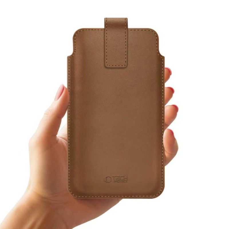 Tech-Protect SM65 θήκη τηλεφώνου γενικής χρήσης, 6,0-6,9 ιντσών, οικολογικό δέρμα, καφέ