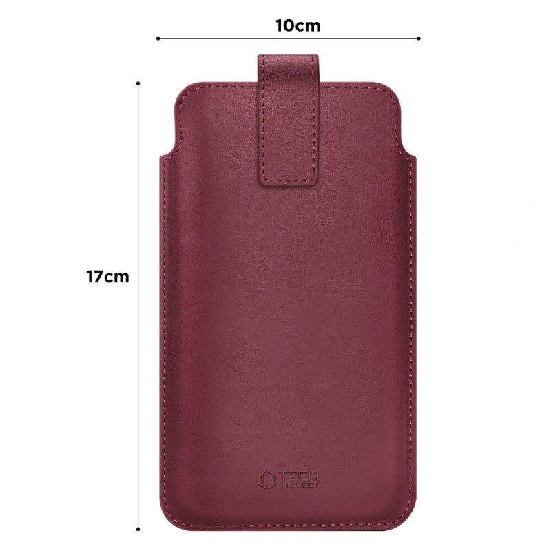 Tech-Protect SM65 θήκη τηλεφώνου γενικής χρήσης, 6,0-6,9 ιντσών, οικολογικό δέρμα, μπορντό