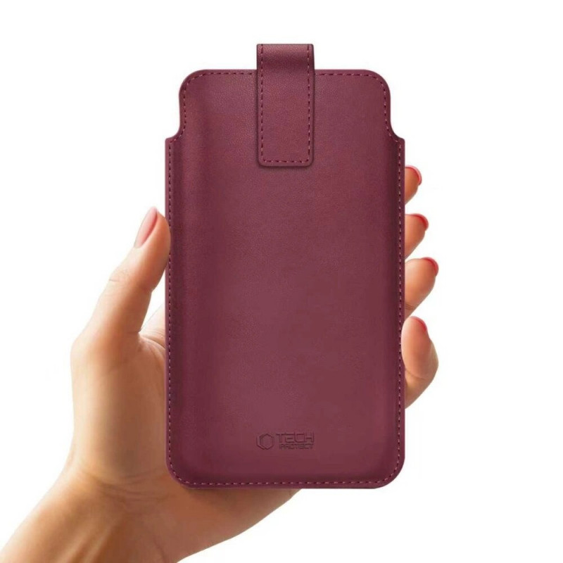 Tech-Protect SM65 θήκη τηλεφώνου γενικής χρήσης, 6,0-6,9 ιντσών, οικολογικό δέρμα, μπορντό
