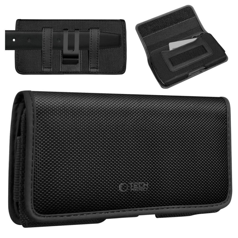 Tech-Protect SM90 θήκη τηλεφώνου ζώνης γενικής χρήσης, 5,8-6,8 ιντσών, νάιλον, μαύρη