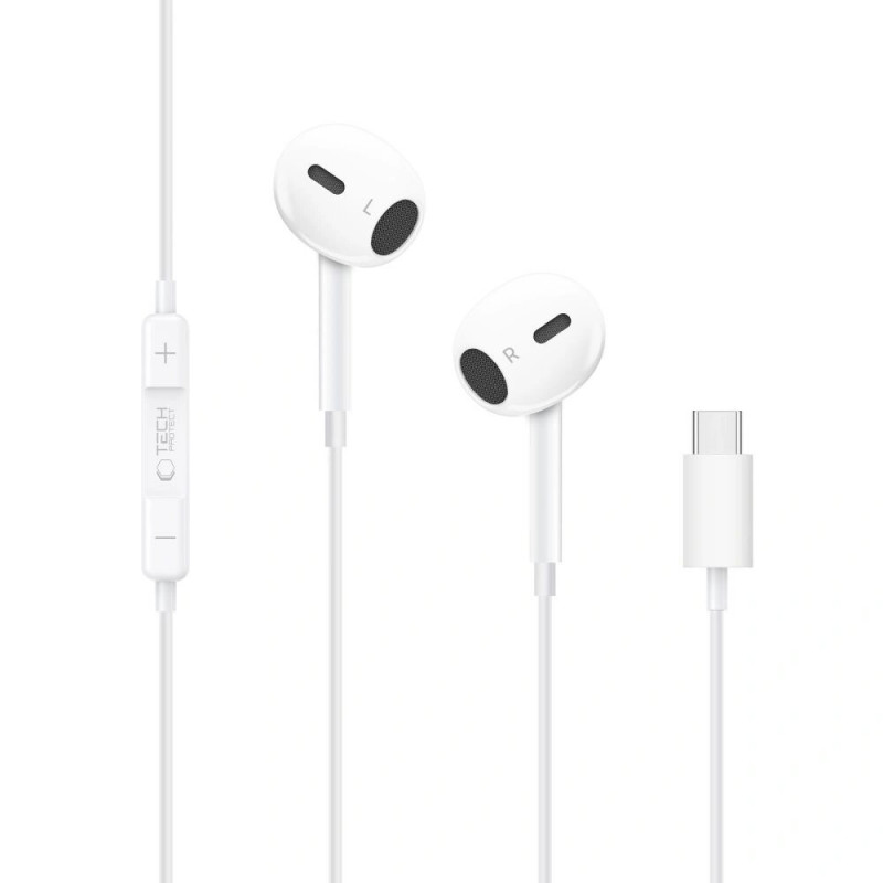 Tech-Protect Ultraboost Core G2 ακουστικά USB-C, λευκά