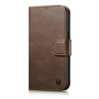 iCarer Oil Wax Wallet Case 2in1 δερμάτινη θήκη με καπάκι για iPhone 14 Plus, Anti-RFID, καφέ (WMI14220723-BN)