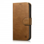 iCarer Oil Wax Wallet Case 2in1 δερμάτινη θήκη με καπάκι για iPhone 14 Plus, Anti-RFID, καφέ (WMI14220723-TN)