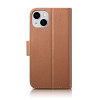 iCarer Wallet Case 2in1 δερμάτινη θήκη με καπάκι για iPhone 14 Plus, Anti-RFID, καφέ (WMI14220727-BN)