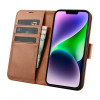iCarer Wallet Case 2in1 δερμάτινη θήκη με καπάκι για iPhone 14 Plus, Anti-RFID, καφέ (WMI14220727-BN)