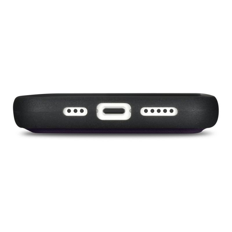 iCarer Wallet Case 2in1 δερμάτινη θήκη με καπάκι για iPhone 14 Plus, Anti-RFID, σκούρο μωβ (WMI14220727-DP)