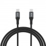 Καλώδιο Dudao L3CC USB-C σε USB-C 60 W, 1,2 m, πλεκτό, μαύρο