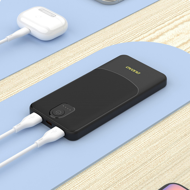 Powerbank Dudao K10 10000 mAh, 2 x USB-A, 2,4 A, λευκό