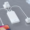 Powerbank Dudao K10 10000 mAh, 2 x USB-A, 2,4 A, λευκό