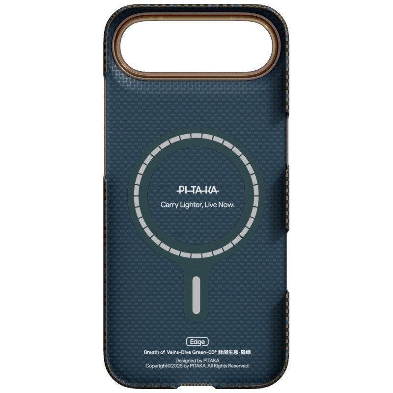 PITAKA Edge Case Breath of Veins θήκη για Apple iPhone Air, dive green