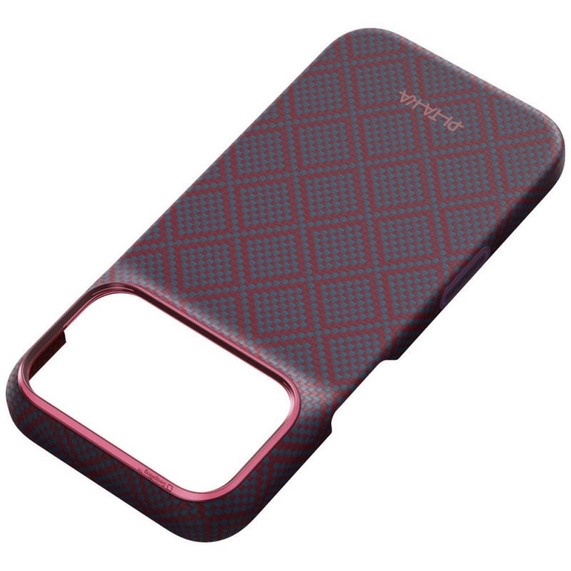 PITAKA Edge Case Argyle MagSafe θήκη για Apple iPhone 18 Pro / 17 Pro, μπλε-κόκκινη
