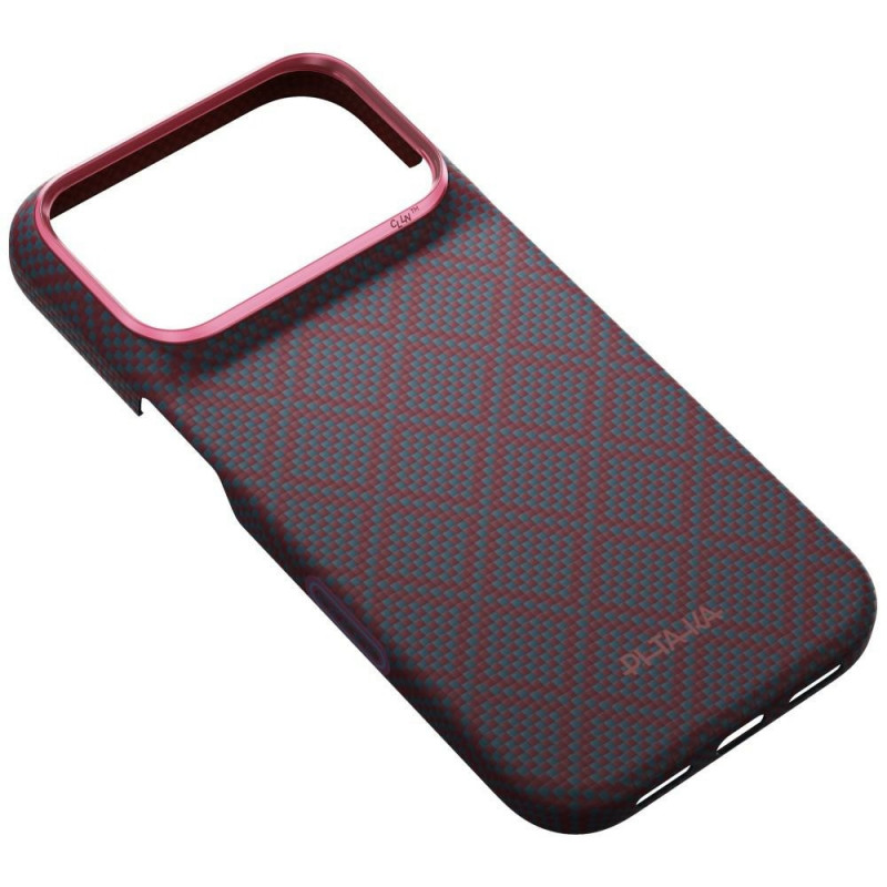 PITAKA Edge Case Argyle MagSafe θήκη για Apple iPhone 18 Pro / 17 Pro, μπλε-κόκκινη