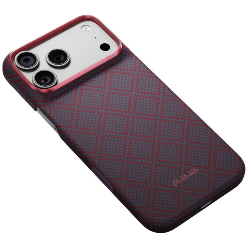 PITAKA Edge Case Argyle MagSafe θήκη για Apple iPhone 18 Pro Max / 17 Pro Max, μπλε-κόκκινη