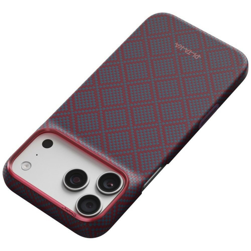PITAKA Edge Case Argyle MagSafe θήκη για Apple iPhone 18 Pro Max / 17 Pro Max, μπλε-κόκκινη
