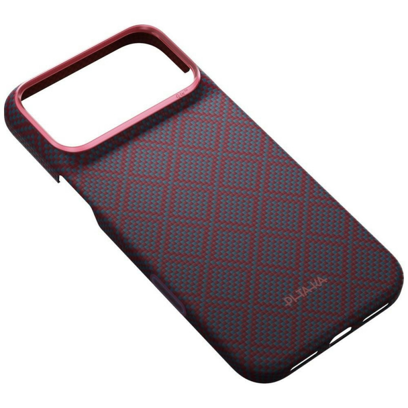 PITAKA Edge Case Argyle MagSafe θήκη για Apple iPhone 18 Pro Max / 17 Pro Max, μπλε-κόκκινη