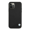 BMW BMHCP12LRCDPK Apple iPhone 12 Pro Max θήκη hardcase δερμάτινη Deboss, μαύρη