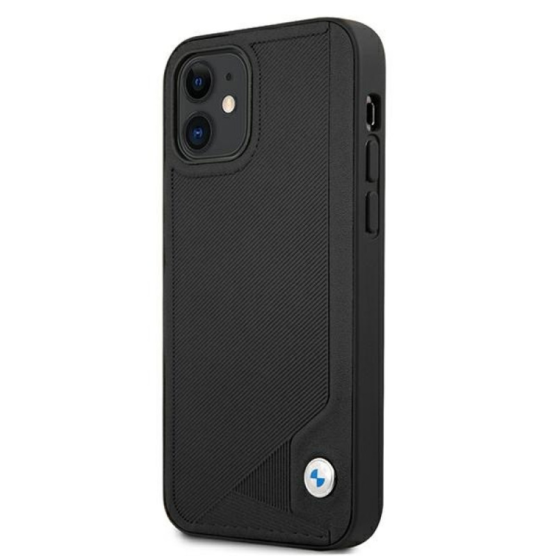 BMW BMHCP12SRCDPK Apple iPhone 12 mini θήκη σκληρή Leather Deboss, μαύρη