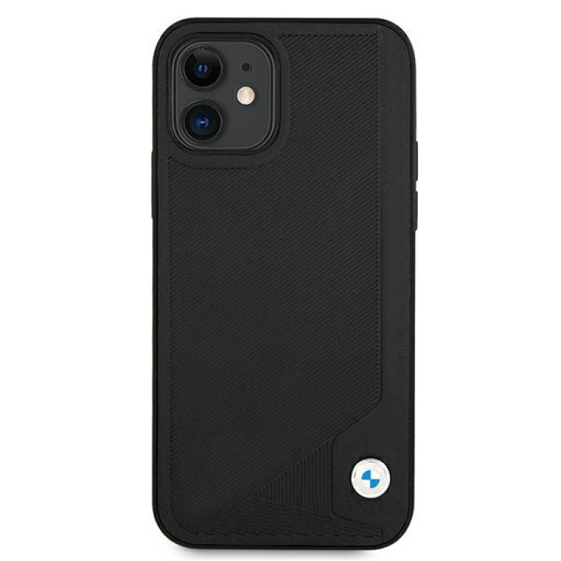 BMW BMHCP12SRCDPK Apple iPhone 12 mini θήκη σκληρή Leather Deboss, μαύρη