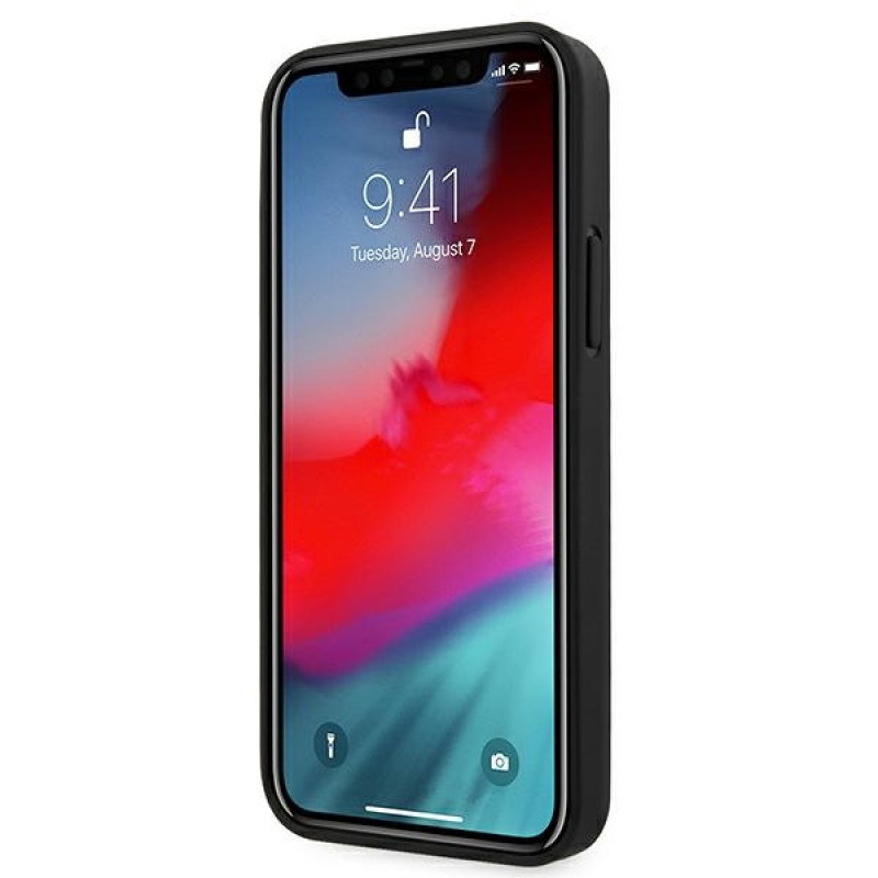 BMW BMHCP12SRCDPK Apple iPhone 12 mini θήκη σκληρή Leather Deboss, μαύρη