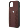 BMW BMHCP13SRSPPR Apple iPhone 13 mini θήκη σκληρή Leather Curve Perforate, κόκκινη
