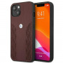 BMW BMHCP13MRSPPR Apple iPhone 13 θήκη σκληρή Leather Curve Perforate, κόκκινη