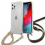 Guess GUHCP12MKC4GSGO Apple iPhone 12 / 12 Pro θήκη hardcase 4G Gold Chain, διαφανής
