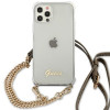 Guess GUHCP12MKC4GSGO Apple iPhone 12 / 12 Pro θήκη hardcase 4G Gold Chain, διαφανής