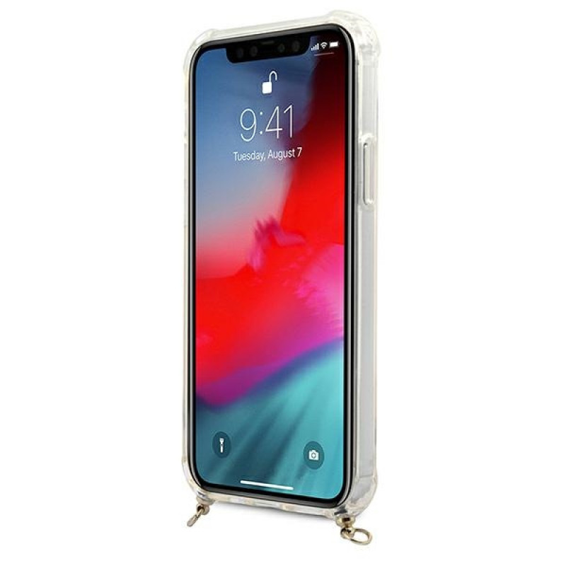 Guess GUHCP12MKC4GSGO Apple iPhone 12 / 12 Pro θήκη hardcase 4G Gold Chain, διαφανής