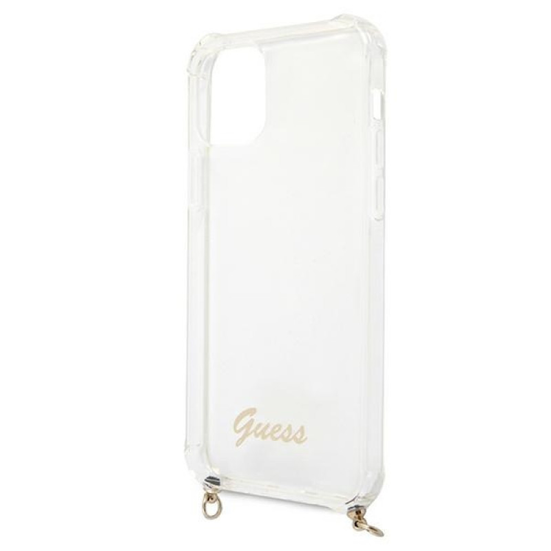 Guess GUHCP12MKC4GSGO Apple iPhone 12 / 12 Pro θήκη hardcase 4G Gold Chain, διαφανής
