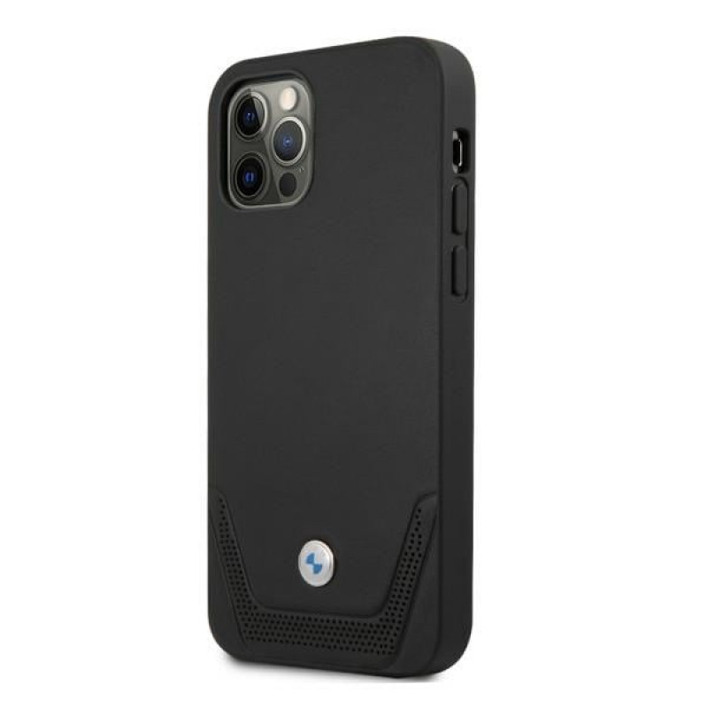 BMW BMHCP12MRSWPK Apple iPhone 12 / 12 Pro θήκη σκληρή Leather Perforate, μαύρη