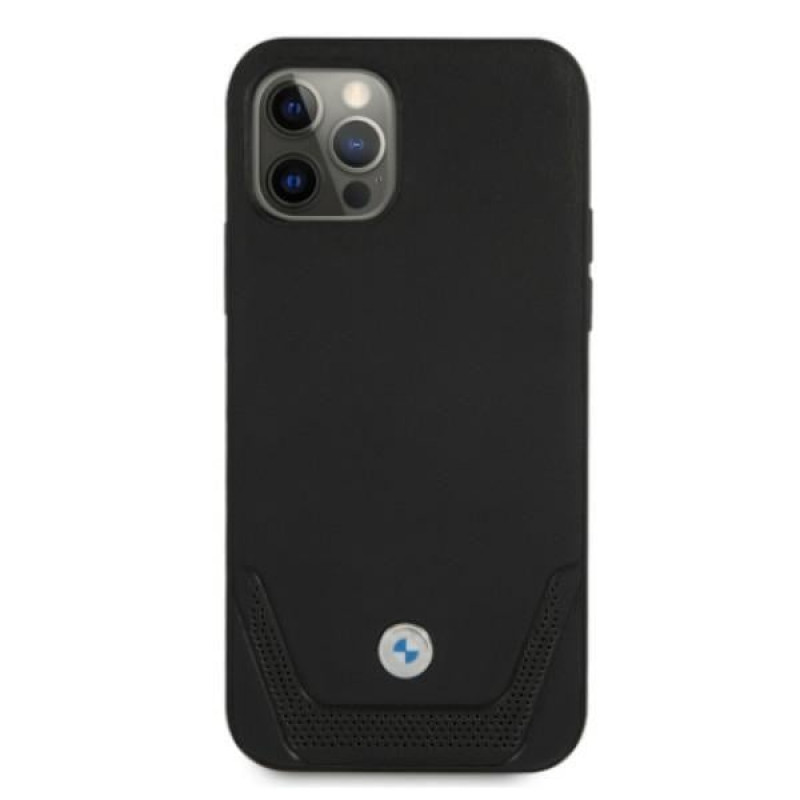 BMW BMHCP12MRSWPK Apple iPhone 12 / 12 Pro θήκη σκληρή Leather Perforate, μαύρη