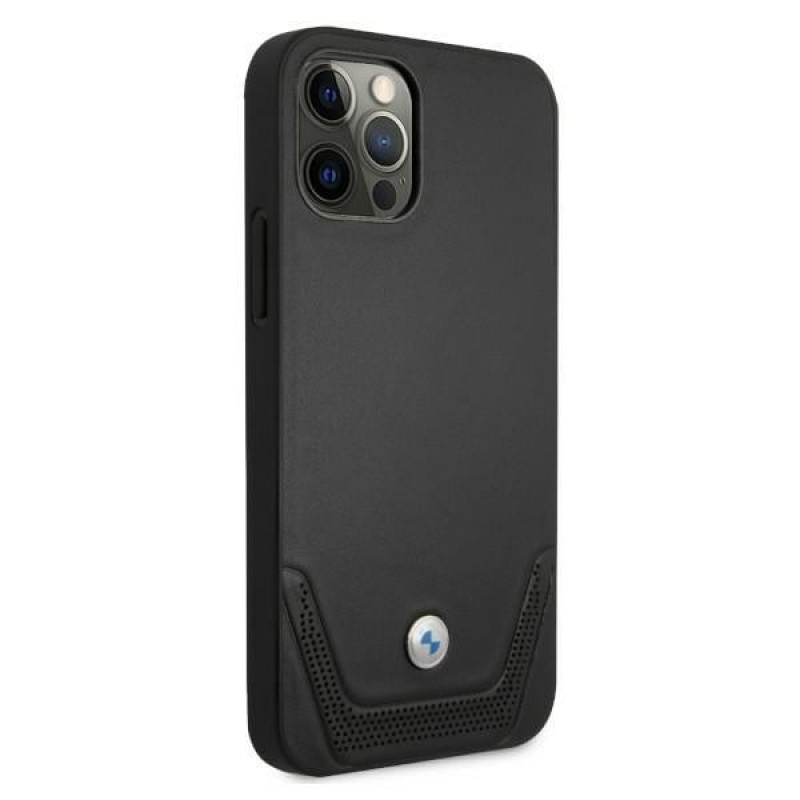 BMW BMHCP12MRSWPK Apple iPhone 12 / 12 Pro θήκη σκληρή Leather Perforate, μαύρη