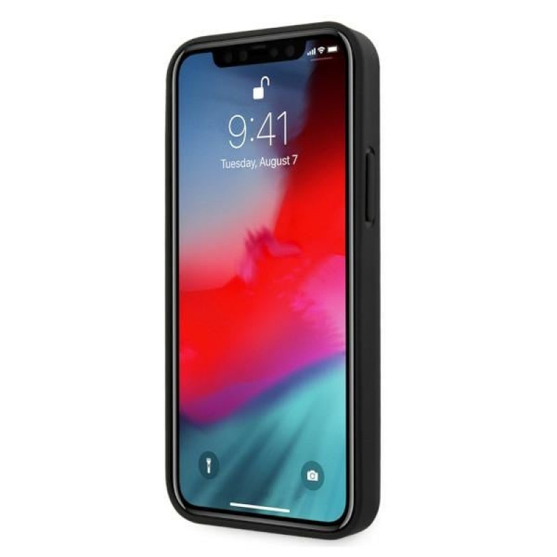 BMW BMHCP12MRSWPK Apple iPhone 12 / 12 Pro θήκη σκληρή Leather Perforate, μαύρη