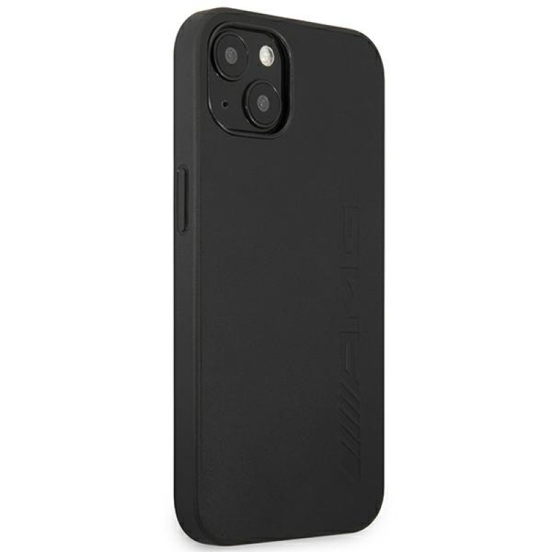 Mercedes-AMG AMHCP14SDOLBK Apple iPhone 14 θήκη σκληρή Leather Hot Stamped, μαύρη