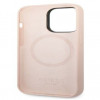 Θήκη Guess Silicone Metal Logo MagSafe Compatible για Apple iPhone 14 Pro, ροζ