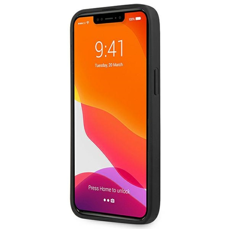 Mercedes-AMG AMHCP14LDOLBK Apple iPhone 14 Pro θήκη σκληρή, Leather Hot Stamped, μαύρη