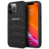 Mercedes-AMG AMHCP14LGSEBK Θήκη Apple iPhone 14 Pro, Leather Debossed Lines, μαύρη
