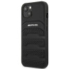 Mercedes-AMG AMHCP14MGSEBK Θήκη Apple iPhone 14 Plus / 15 Plus, Leather Debossed Lines, μαύρη