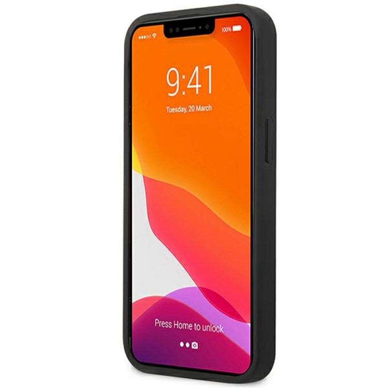 Mercedes-AMG AMHCP14MGSEBK Θήκη Apple iPhone 14 Plus / 15 Plus, Leather Debossed Lines, μαύρη