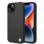 BMW BMHMP14SSLLBK Apple iPhone 14 θήκη σκληρή, Signature Logo Imprint MagSafe, μαύρη