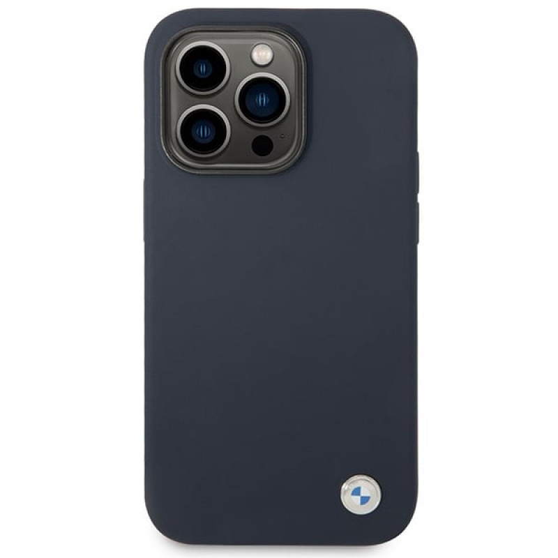 Θήκη BMW BMHMP14XSILNA Apple iPhone 14 Pro Max, Silicone Metal Logo MagSafe, ναυτικό μπλε