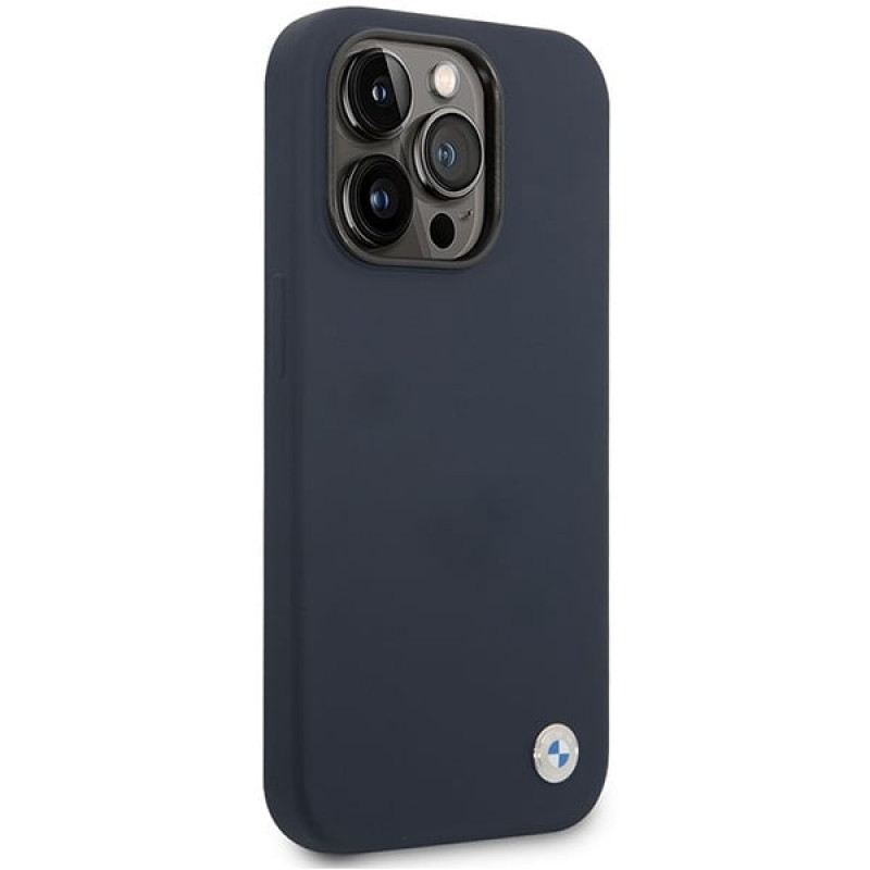 Θήκη BMW BMHMP14XSILNA Apple iPhone 14 Pro Max, Silicone Metal Logo MagSafe, ναυτικό μπλε