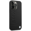 Θήκη BMW BMHCP14XSLLBK για Apple iPhone 14 Pro Max, Leather Stamp, μαύρη