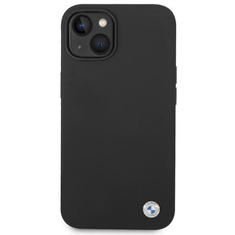 Θήκη BMW BMHCP14MSILBK για Apple iPhone 14 Plus / 15 Plus, Silicone Metal Logo, μαύρη