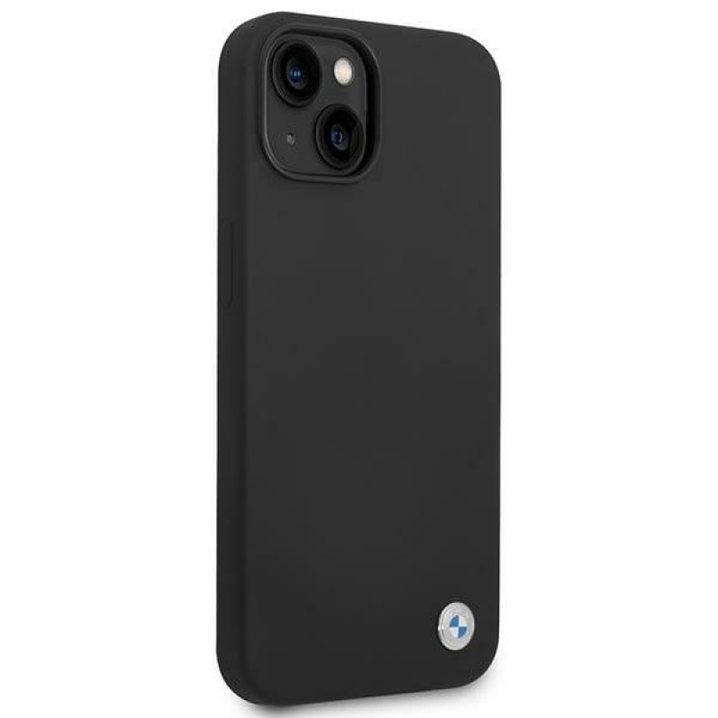 Θήκη BMW BMHCP14MSILBK για Apple iPhone 14 Plus / 15 Plus, Silicone Metal Logo, μαύρη