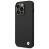 Θήκη BMW BMHCP14LSILBK για Apple iPhone 14 Pro, Silicone Metal Logo, μαύρη