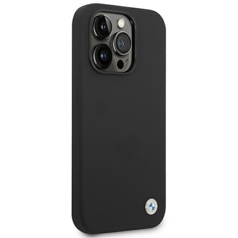Θήκη BMW BMHCP14LSILBK για Apple iPhone 14 Pro, Silicone Metal Logo, μαύρη