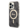 Guess GUBPP13LH4EACSK Θήκη + Ασύρματος Φορτιστής σετ για Apple iPhone 13 Pro, μαύρη σκληρή θήκη 4G Print MagSafe